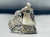 Unbelievable Native American Navajo Sterling Silver Dimensional Saddle Ring-Nativo Arts