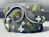 One Of The Most Unique Vintage Native American Navajo Damale Turquoise Sterling Silver Bracelet-Nativo Arts