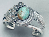 Huge Leaves Vintage Southwest Turquoise Sterling Silver Bracelet-Nativo Arts