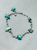 Fabulous Vintage Native American Navajo Royston Turquoise Chunks Sterling Silver Bracelet-Nativo Arts