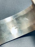 Spectacular Signed Native American Navajo Sterling Silver Solid L A Willie Bracelet-Nativo Arts