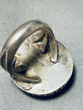 One Of The Best Vintage Native American Navajo Huge Royston Turquoise Sterling Silver Ring-Nativo Arts