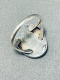 Gorgeous Vintage Native American Navajo Pilot Mountain Turquoise Sterling Silver Ring-Nativo Arts