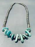 Incredible Vintage Native American Navajo Turquoise Nugget Sterling Silver Bead Necklace-Nativo Arts