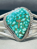 Sparkling Native American Navajo Carico Lake Turquoise Sterling Silver Bracelet-Nativo Arts