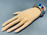 Garcia Fam Vintage Native American Navajo 6.5 Inch Wrist Sterling Silver Inlay Bracelet-Nativo Arts