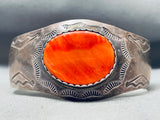 Clayton Tsosie Vintage Native American Navajo Spiny Oyster Sterling Silver Bracelet-Nativo Arts