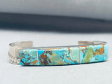 7 Inch Wrist Sleek Vintage Native American Navajo Turquoise Sterling Silver Bracelet-Nativo Arts