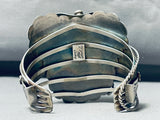 Gasp! Turquoise Saddle Native American Navajo Sterling Silver Bracelet Cuff-Nativo Arts