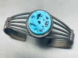 Amazing Vintage Native American Navajo Sleeping Beauty Turquoise Sterling Silver Bracelet-Nativo Arts
