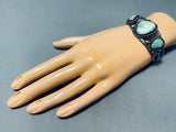 Important Vintage Native American Navajo Carico Lake Turquoise Sterling Silver Bracelet-Nativo Arts