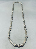 Cool Double Use Vintage Native American Navajo Sterling Silver Tubule Necklace-Nativo Arts