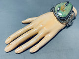 The Best Vintage Native American Navajo Green Turquoise Snake Sterling Silver Bracelet-Nativo Arts
