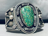 One Of Best Vintage Native American Navajo Leadville Turquoise Sterling Silver Bracelet 98 Grams-Nativo Arts