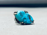 Enticing Vintage Native American Navajo Morenci Turquoise Sterling Silver Tie Tack-Nativo Arts