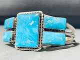 One Of The Most Unique Squared Turquoise Sterling Silver Bracelet-Nativo Arts