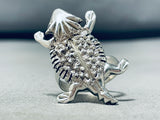 Sensational Native American Navajo Sterling Silver Toad Ring-Nativo Arts