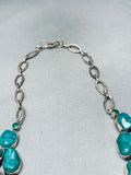 One Of Most Incredible Ever Vintage Native American Navajo Turquoise Sterling Silver Necklace-Nativo Arts