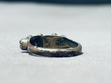 One Of A Kind Native American Zuni Carved Green Blue Turquoise Sterling Silver Ring-Nativo Arts
