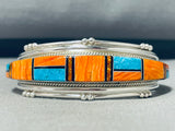 Dynamic Vintage Native American Navajo Spiny Oyster Shell Sterling Silver Bracelet-Nativo Arts