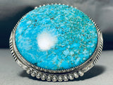 Phil Yazzie Earth Blue Turquoise Native American Navajo Sterling Silver Bracelet-Nativo Arts
