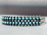 Snake Eyes Turquoise Vintage Native American Zuni Sterling Silver Bracelet Cuff-Nativo Arts