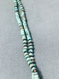Green Heishi Turquoise Navajo Sterling Silver Necklace