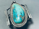 Very Important Blue Bird Turquoise Vintage Native American Navajo Sterling Silver Bracelet-Nativo Arts