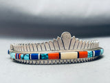 Crown Of Inlay Vintage Native American Navajo Spiderweb Turquoise Sterling Silver Clasp Bracelet-Nativo Arts