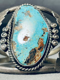 Museum Vintage Native American Navajo Sky Blue Turquoise Sterling Silver Bracelet Old-Nativo Arts