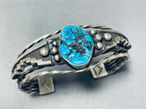 One Of The Best Twist Coil Vintage Native American Navajo Turquoise Sterling Silver Bracelet-Nativo Arts
