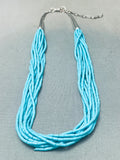 Turquoise Heishi Vintage Navajo Sterling Silver Necklace-Nativo Arts