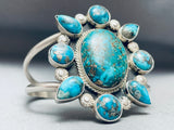 Stars Of Turquoise Vintage Native American Navajo Sterling Silver Bracelet Cuff-Nativo Arts