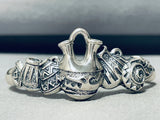 Native American Family Of Pottery Vintage Sterling Silve Rintricate Bracelet-Nativo Arts