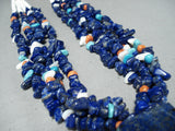 Native American One Of The Best Santo Domingo Lapis Turquoise Necklace-Nativo Arts