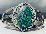 The Best Vintage Native American Navajo Green Fossil Agate Sterling Silver Bracelet-Nativo Arts