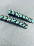 Emma Tsosie Magnificent Vintage Native American Navajo Kingman Turquoise Sterling Silver Pin-Nativo Arts