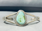 Exceptional Native American Navajo Signed Sonoran Turquoise Sterling Silver Bracelet-Nativo Arts
