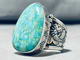 Magnificent Native American Navajo Damale Turquoise Sterling Silver Signed Ring-Nativo Arts