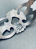 Highly Detailed Button Vintage Native American Navajo Sterling Silver Bracelet-Nativo Arts