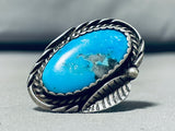 Ann Begay Vintage Native American Navajo Turquoise Sterling Silver Leaf Ring Old-Nativo Arts