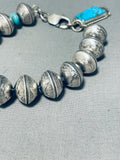 Sensational Native American Navajo Signed Pilot Mountain Turquoise Silver Dimes Bracelet-Nativo Arts