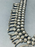 All Silver Vintage Native American Navajo Sterling Silver Squash Blossom Necklace- 187 Grams-Nativo Arts