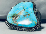 168 Grams!! Museum Quality Vintage Native American Navajo Turquoise Sterling Silver Bracelet-Nativo Arts
