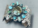 Robert Yellowhorse Magnificent 104 Grams Turquoise Sterling Silver Bracelet-Nativo Arts