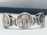 Old Coins Native American Navajo Sterling Silver Bracelet Cuff-Nativo Arts