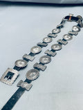 Hand Wrought Vintage Native American Navajo Sterling Silver Stamped Concho Belt-Nativo Arts