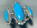 Dave Lopez Navajo Turquoise Sterling Silver Bracelet Cuff-Nativo Arts