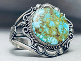 One Of The Most Vivid Vintage Native American Navajo Royston Turquoise Sterling Silver Bracelet-Nativo Arts