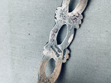 One Of The Most Unique Vintage Native American Navajo Sterling Silver Button Bracelet Old-Nativo Arts